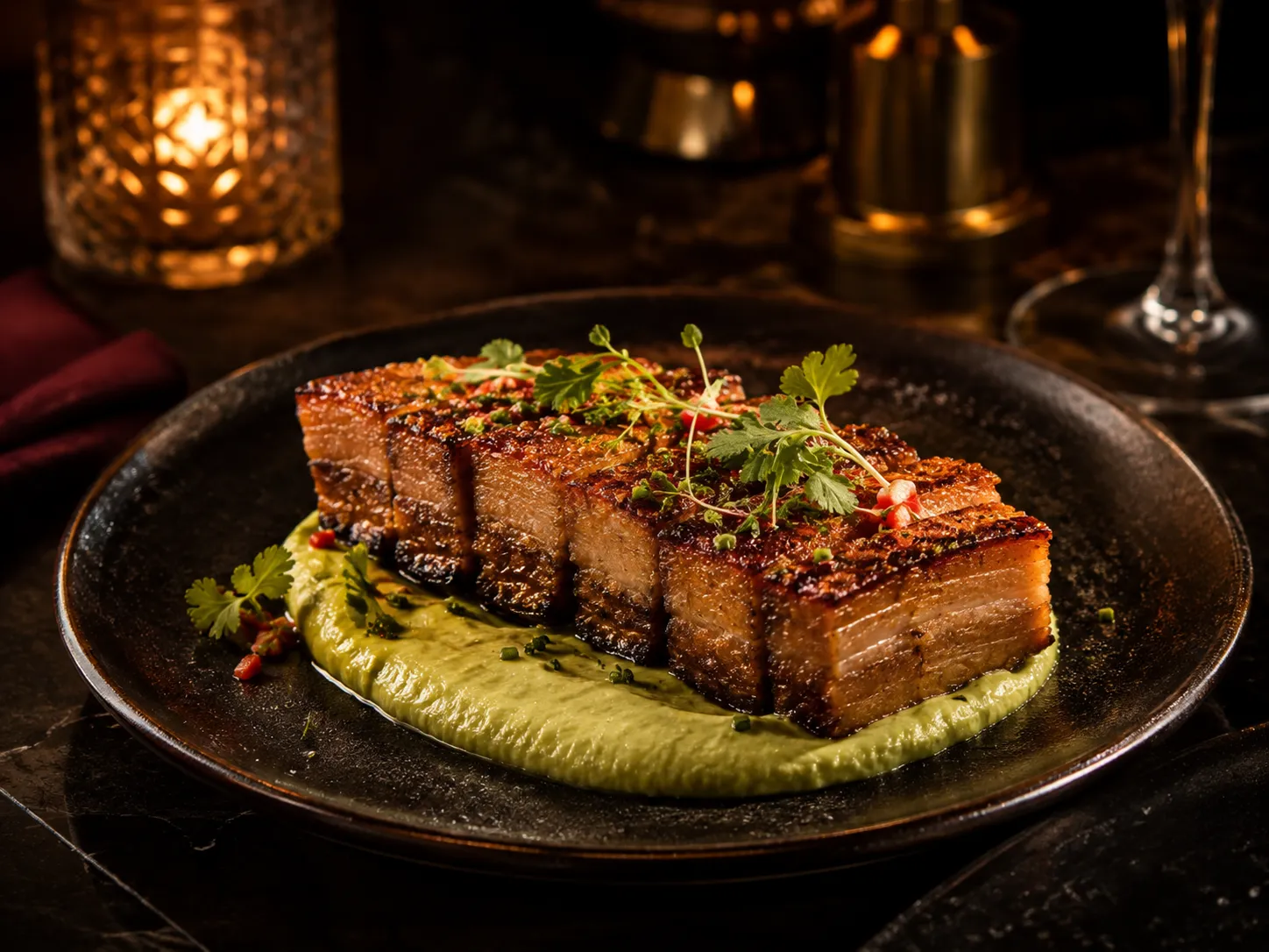 Panceta con Cremoso de Aguacate